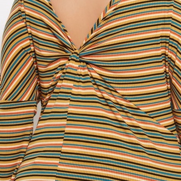 ☆ ASHLEY STEWART ☆ HARVEST GOLD STRIPE TWIST BACK - Picture 3 of 7